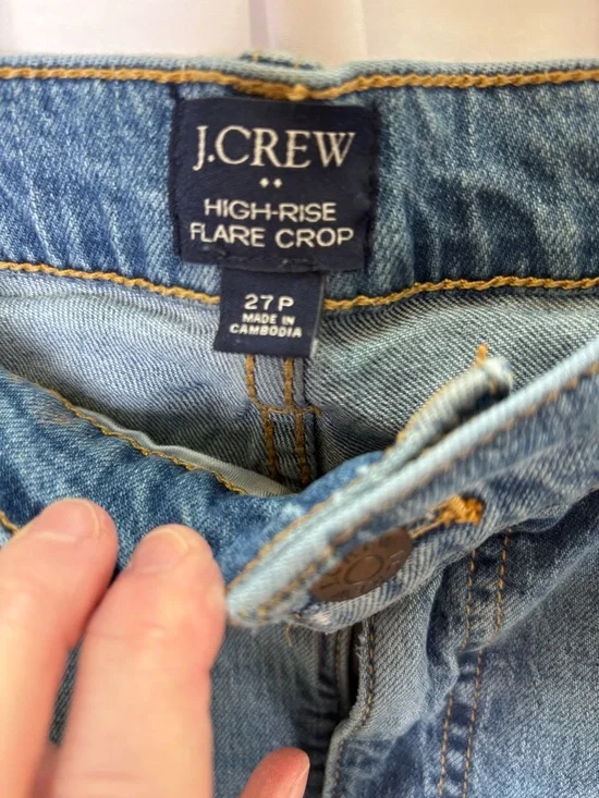 J. Crew Classic High-Rise Flare Crop Leg Jeans in Medium Blue Women’s 27P - Picture 4 of 6